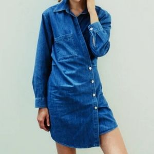 Zara Denim long sleeve Wrap dress